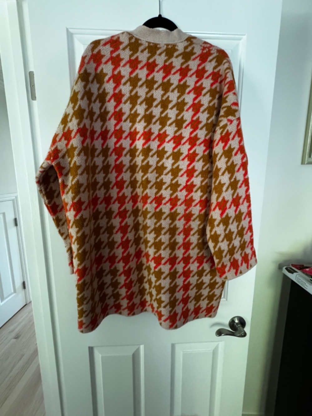 Anthropologie Women's Open Front Cardigan w/Pockets - Fall Houndstooth - Size 1X - Picture 4 of 4